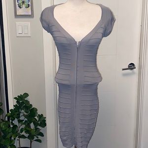 Vintage zip front sweater dress